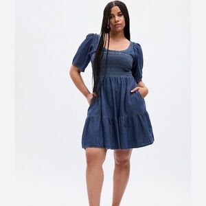 Gap Women’s Smocked Denim Mini Dress